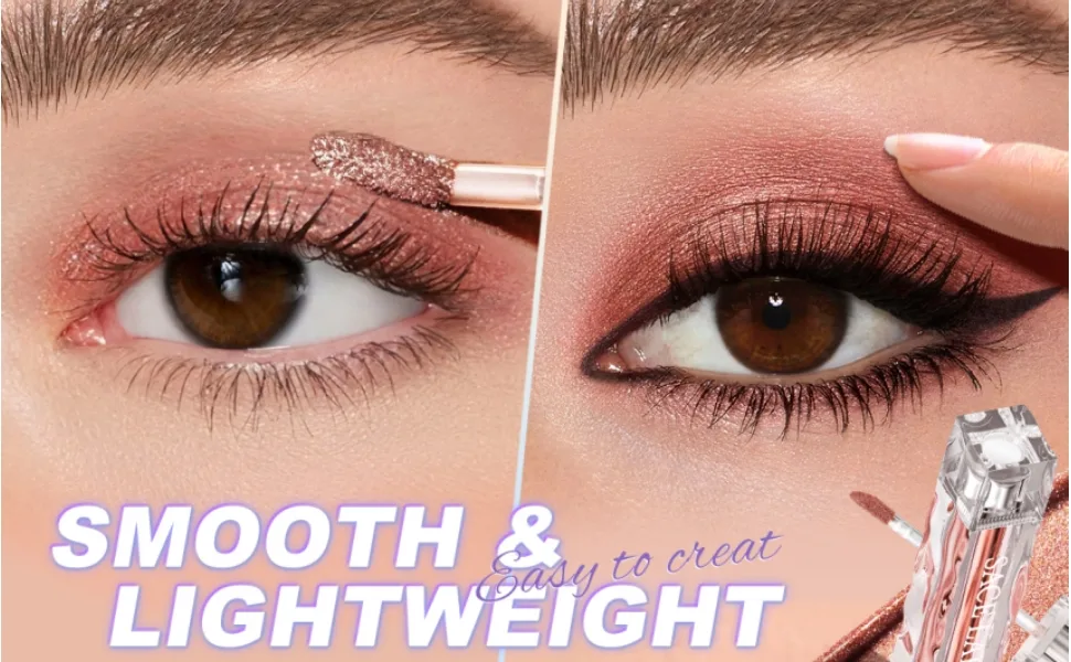 SACE LADY Liquid Eyeshadow Lasting Pigmented Waterproof Eye Glitter Makeup Cream Metallic Smooth Eye Shadow Eyeliner Cosmetics 0.12Fl Oz (#03) - MULTI USE POWDER GLITTER SHIMMER SHINE LONG LASTING HIGH PIGMENTED MAKEUP FACE LIP EYESHADOWS SMOOTH
