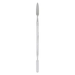 Professional Cosmetic Mixing Plate Stainless Steel Makeup Palette Rectangle Shape with Slotted Design for Smooth Pigment Blending Includes Spatula Silver - 1410220017311-3