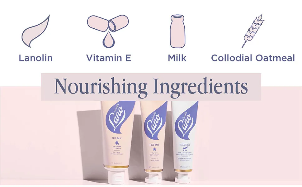 Lanolips Face Base Lanolin & Vitamin E Day Cream - Moisturizing Face Cream - Lanolin Colloidal Oatmeal & Vitamin E for Normal-Dry & Sensitive Skin - Dermatologist Tested Lanolin Cream (60ml / 2.02oz) - large image