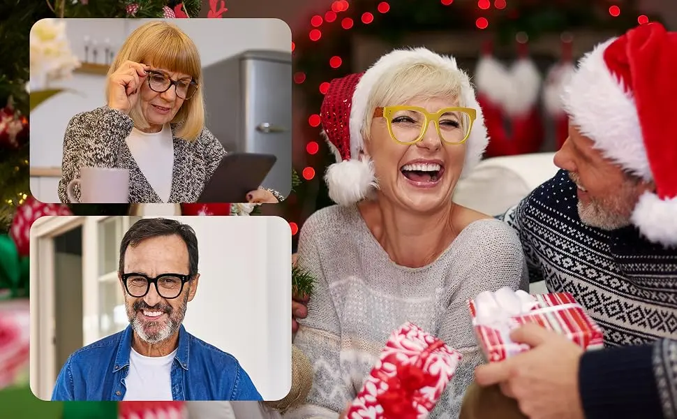 FEISEDY Retro Square Thick Big Frame Blue Light Blocking Reading Glasses Anti Glare Digital Eyestrain Reader B2523 Black 1.75x - 2523 best gift reading glasses