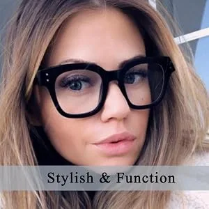 FEISEDY Retro Square Thick Big Frame Blue Light Blocking Reading Glasses Anti Glare Digital Eyestrain Reader B2523 Black 1.75x - 2523004