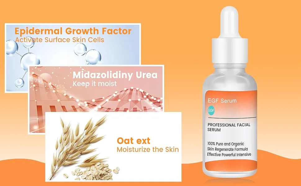 EGF Serum for Face - Featuring Skin Growth Factor EGF for Moisturizing - For Face Neck and Chest - 1 fl oz - product information 2