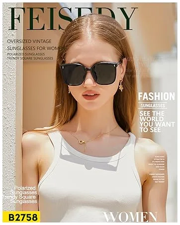 FEISEDY Fashion Rectangle Reading Glasses Womens Blue Light Blocking Glasses Fox Style Lightweight Anti Glare Reader B2344 Black 1.5 x - 2758