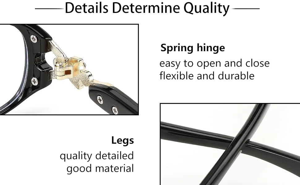 FEISEDY Fashion Rectangle Reading Glasses Womens Blue Light Blocking Glasses Fox Style Lightweight Anti Glare Reader B2344 Black 1.5 x - product information 4