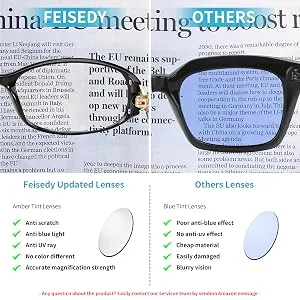 FEISEDY Fashion Rectangle Reading Glasses Womens Blue Light Blocking Glasses Fox Style Lightweight Anti Glare Reader B2344 Black 1.5 x - product information 6