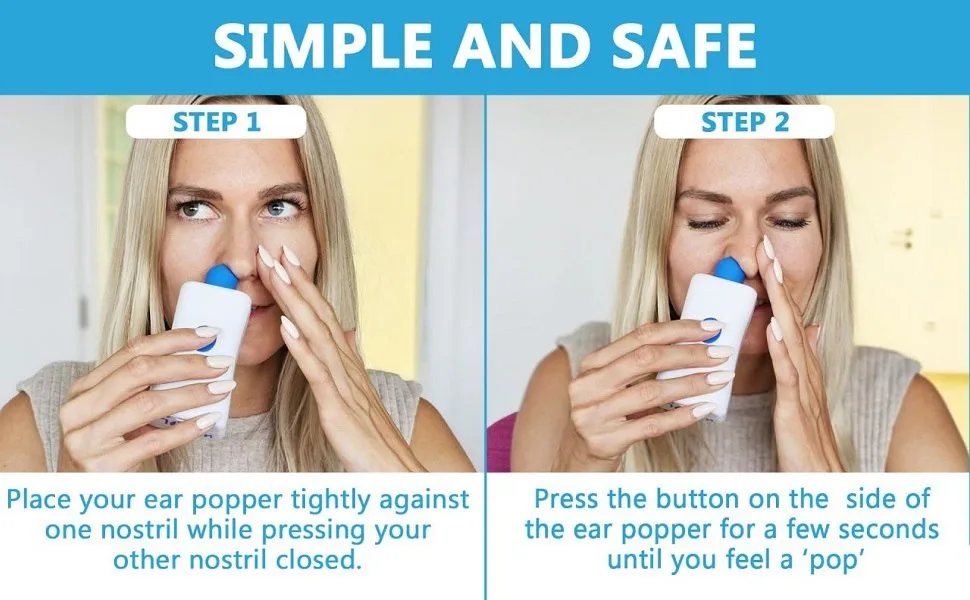 Ear Pressure Relief Device by Tilcare - Equalizing Ear Popping for Flying Swimming Diving Cold and Allergy Discomfort - Comes with a Portable Protective Pouch and 3 Tips - product information 2