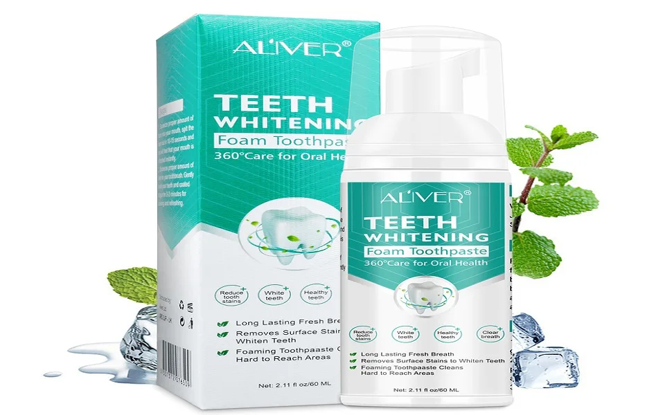 Teeth Whitening Foam Toothpaste Baking Soda Toothpaste Intensive Stain Removal Toothpaste Baking Soda Spearmint Whitening Mousse - whitening