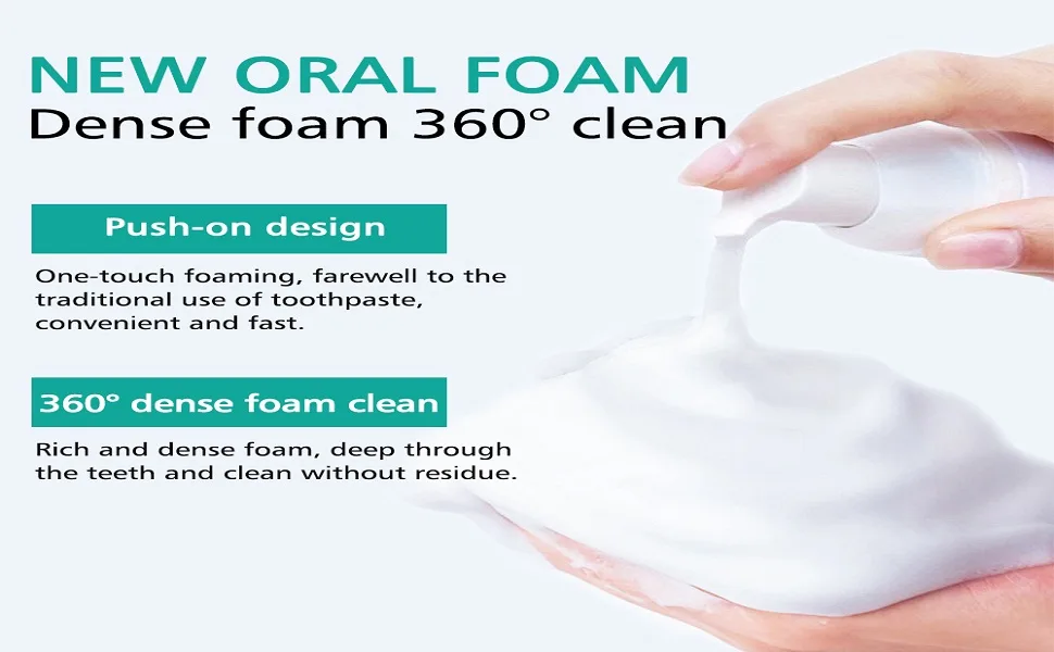 Teeth Whitening Foam Toothpaste Baking Soda Toothpaste Intensive Stain Removal Toothpaste Baking Soda Spearmint Whitening Mousse - whitening
