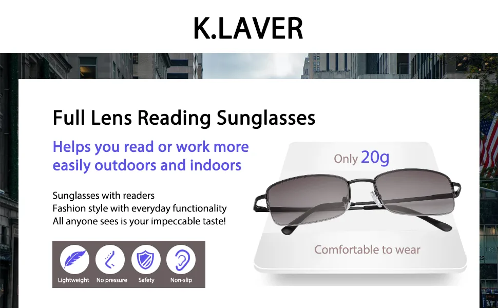 Full Lens Reading Sunglasses with Readers for Men Women Blue Light Blocking UV400 Magnifying Tinted Glasses Hinges Black 1.5 x - product information 1