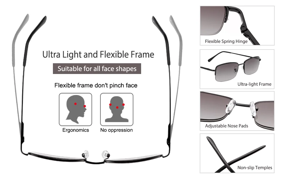 Full Lens Reading Sunglasses with Readers for Men Women Blue Light Blocking UV400 Magnifying Tinted Glasses Hinges Black 1.5 x - product information 2
