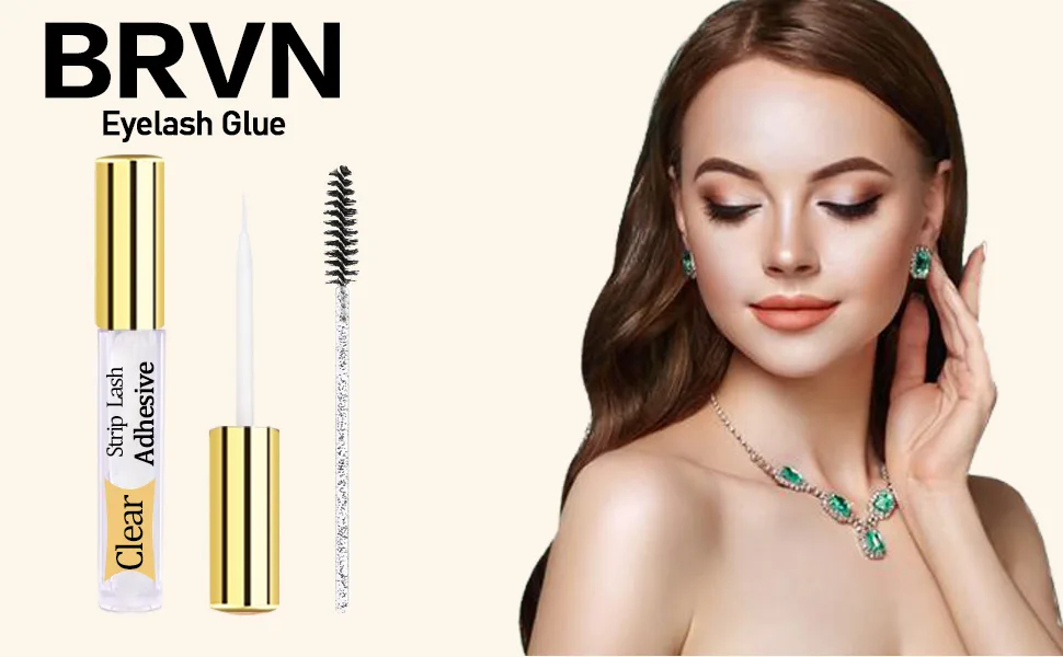 Clear Eyelash Glue for False Lashes Waterproof Eye Lash Glue Suitable for Sensitive Eyes Latex-Free Super Strong Hold Lash Adhesive 0.176oz(Clear) - black cluster lash glue black eyelash glue clear lace glue waterproof super hold lashify glue