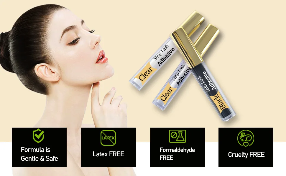Clear Eyelash Glue for False Lashes Waterproof Eye Lash Glue Suitable for Sensitive Eyes Latex-Free Super Strong Hold Lash Adhesive 0.176oz(Clear) - fake eyelash adhesive clear eyelash sensitive glue darkness lash glue white cheap lash glue