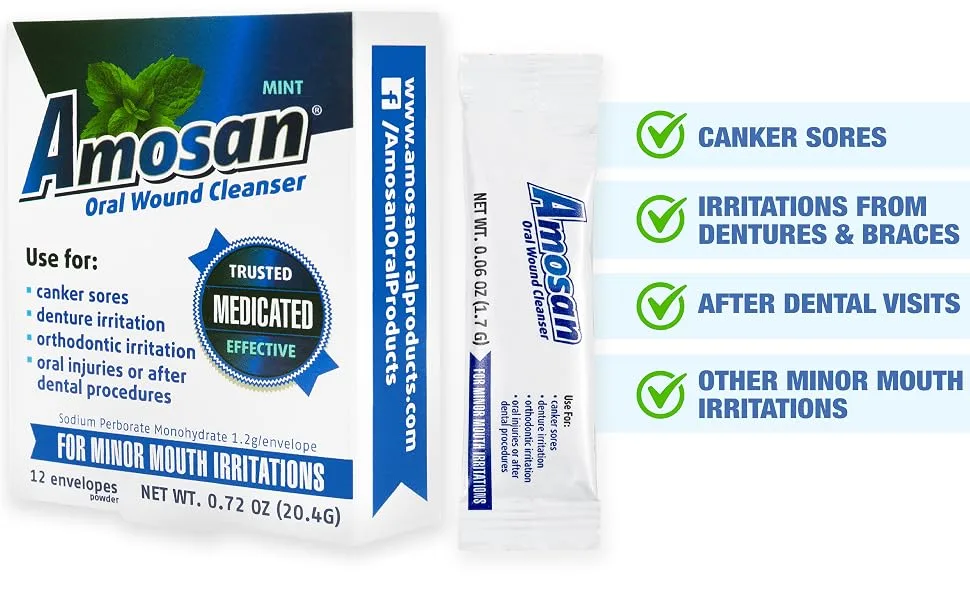 Oral Wound Cleanser - Cherry - Amosan Oral Wound Cleanser
