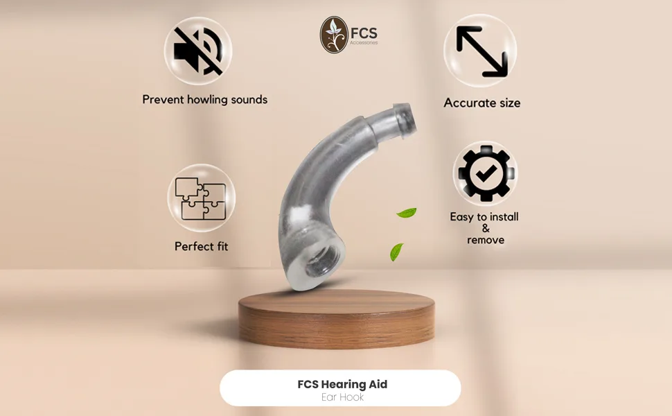 FCS Hearing Devices Ear Hook Compatible for A&M STF P T3 BTE- Replacement Accessories | Hearing Devices | Easy Install | Durable ABS | Anti-Howling Ear Hook - product information 4