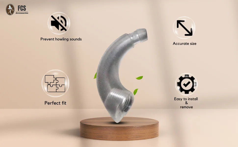 FCS Hearing Devices Ear Hook for Siemens Signia XTM XP A4 BTE- Replacement Accessories | Hearing Devices | Easy Install | Durable ABS | Anti-Howling Ear Hook - ear Hook