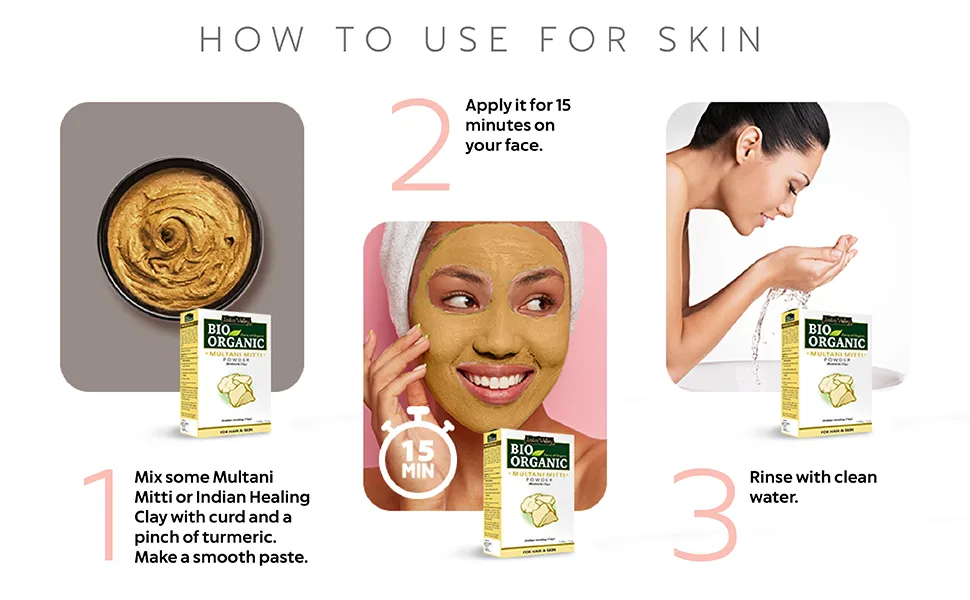 Indus Valley Natural Organic Herbs Powder (Multani Mitti) - How To Use For Skin