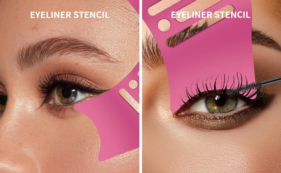 Silicone Nose Contour Eyeliner Stencils Makeup Tool Eyeliner Aid Nose Shadow Reusable Mascara Shield Quick Makeup Template for Nose Shadow Highlighter/Winged Beginners Friendly Applicator Guide Tool - nose contouring tools