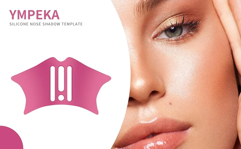 Silicone Nose Contour Eyeliner Stencils Makeup Tool Eyeliner Aid Nose Shadow Reusable Mascara Shield Quick Makeup Template for Nose Shadow Highlighter/Winged Beginners Friendly Applicator Guide Tool - Silicone Nose