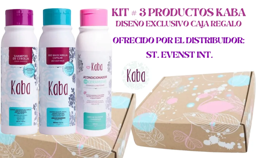 KABA Kit de Crecimiento: Shampoo de Cebolla Mascarilla Capilar y Acondicionador de Ceramidas - KABA, KABA SHAMPOO DE CEBOLLA, KABA ACONDICIONADOR CERAMIDAS, VEGANIC, DIVI