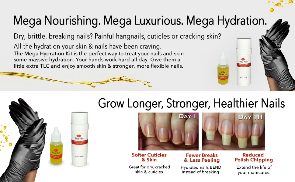 Bliss Kiss Mega Hydration Kit | Easy overnight hydration for your hands and nails (Fragrance Free Large) Fragrance Free Large - Bliss Kiss Mega Hydration Kit for Dry Hands and Skin