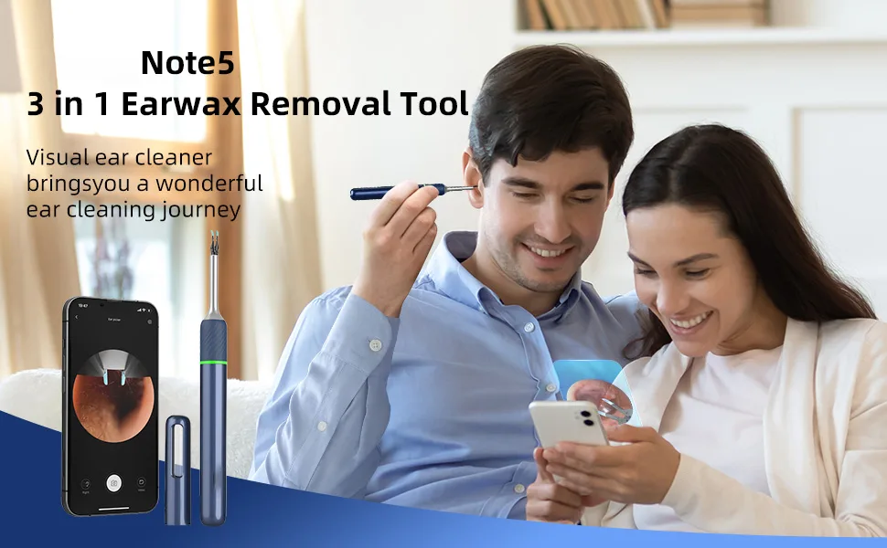Ear Wax Removal Endoscope Otoscope Earwax Remover Tools Scope with 1080P FHD Camera 6 Led Lights Wireless Connected Compatible with iPhone iPad Android Smart Phones & Tablets - product information 1
