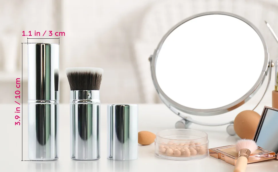 Bare Minerals Retractable Makeup with Cover Retractable Brush Makeup Cosmetic Telescopic Foundation Brush Blush Brush Metal Retractable Brush Kabuki Brush - bare minerals foundation brush foundation brush makeup brushes bare minerals brush