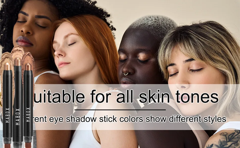 Glitter Eyeshadow Stick Set 6 Colors Shimmer Metallic Matte Eyeshadow Pen Eyeshadow Cream Eye Brightener - Luxurious Texture - WaterProof/Long Lasting/Smooth Effect *B - product information 1