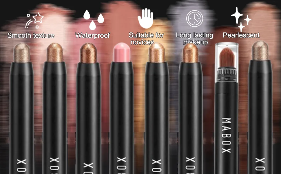 Glitter Eyeshadow Stick Set 6 Colors Shimmer Metallic Matte Eyeshadow Pen Eyeshadow Cream Eye Brightener - Luxurious Texture - WaterProof/Long Lasting/Smooth Effect *B - product information 3
