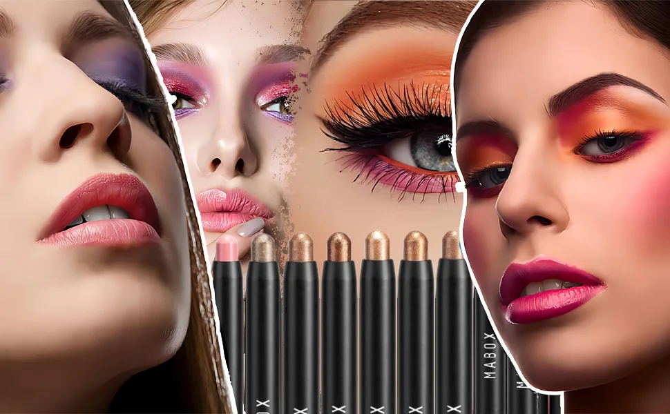 Glitter Eyeshadow Stick Set 6 Colors Shimmer Metallic Matte Eyeshadow Pen Eyeshadow Cream Eye Brightener - Luxurious Texture - WaterProof/Long Lasting/Smooth Effect *B - product information 5