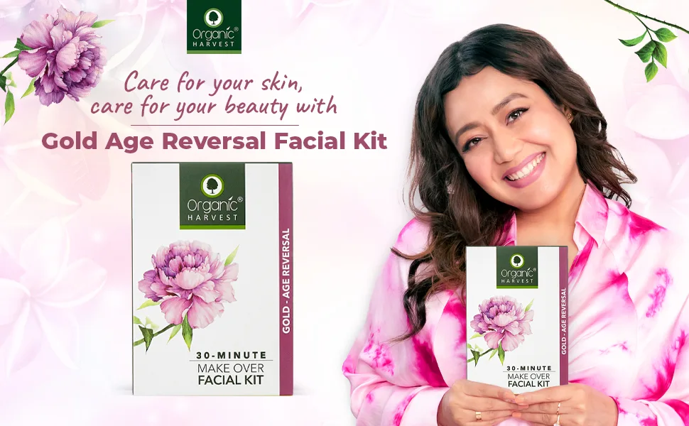 Gold - Age Reversal Facial Kit ( Cleansing Milk Face Scrub Massage Cream Face Mas Sunscreen) 50 gm - Banner