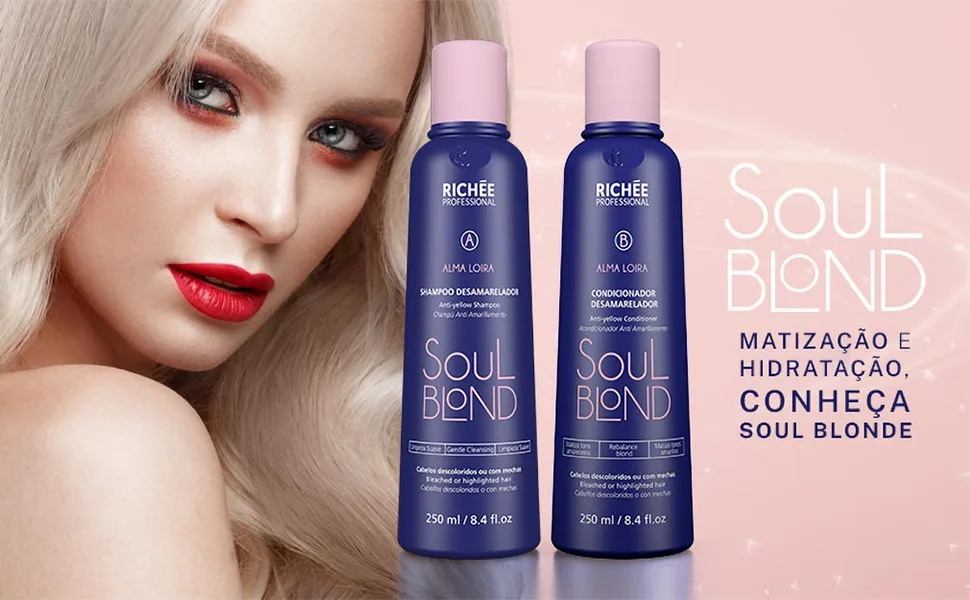 Rich e Professional | Soul Blond Home Care Kit | Shampoo And Conditioner | (2x) 250 ml / 8.4 fl.oz. - richee soul blond
