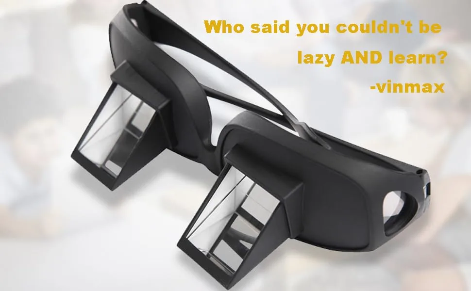 vinmax Bed Prism Spectacles Horizontal Mirror Lazy Readers Glasses 90 Degree Prism Glasses for Laying Down Reading and Watching TV - New Upgrade - lazy glasses