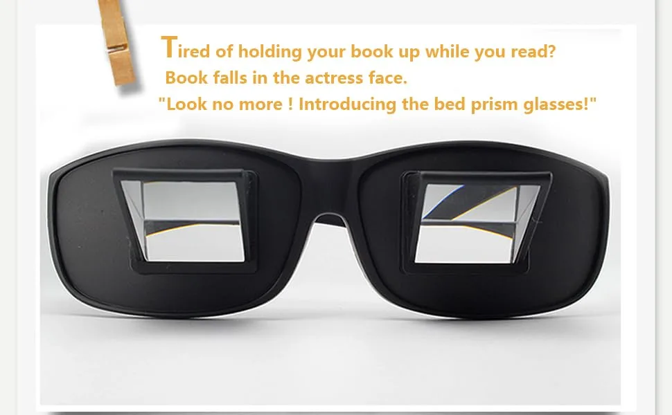 vinmax Bed Prism Spectacles Horizontal Mirror Lazy Readers Glasses 90 Degree Prism Glasses for Laying Down Reading and Watching TV - New Upgrade - lazy glasses