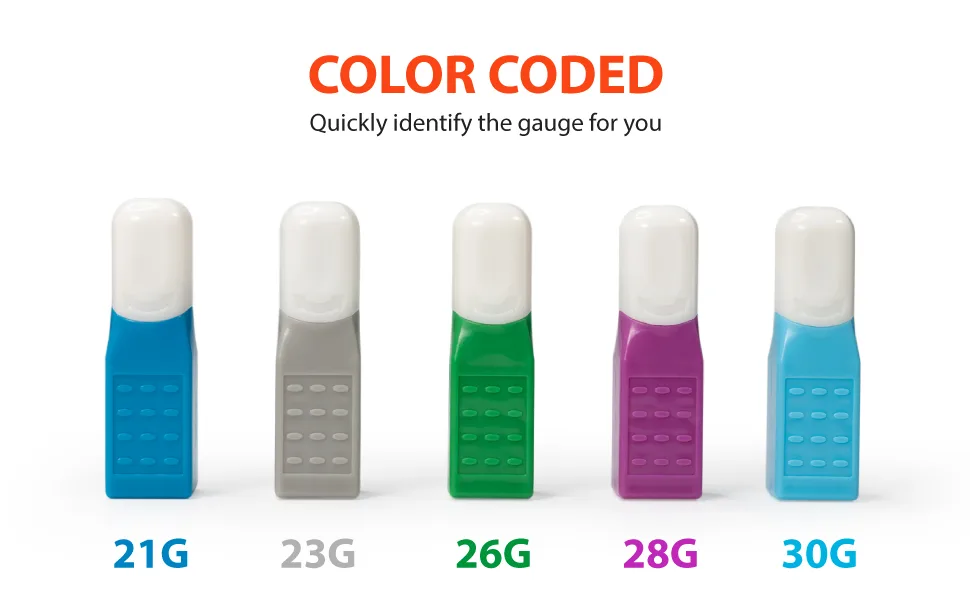EasyTouch Pressure Activated Safety Lancets 23 gauge - 100 ea. Model 823221 - Color coded by gauge