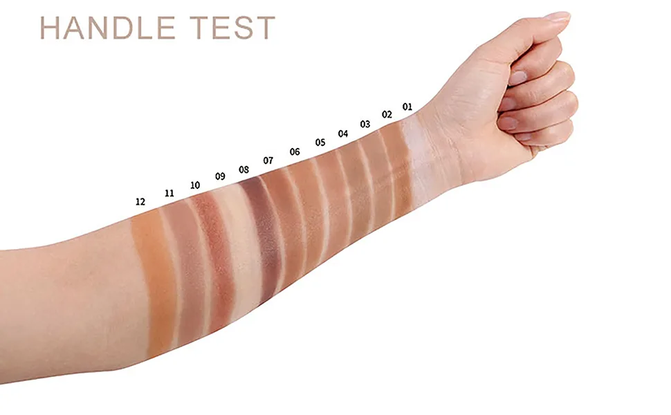 Flawless Pressed Powder Setting Powder Makeup Longwear Face Powder Foundation Smooth Complexion Portable Compact Long-Lasting Matte Finish 12 - contour