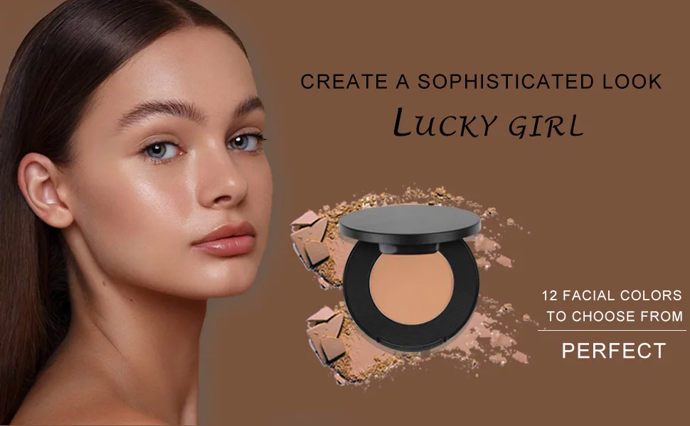Flawless Pressed Powder Setting Powder Makeup Longwear Face Powder Foundation Smooth Complexion Portable Compact Long-Lasting Matte Finish 12 - contour kit