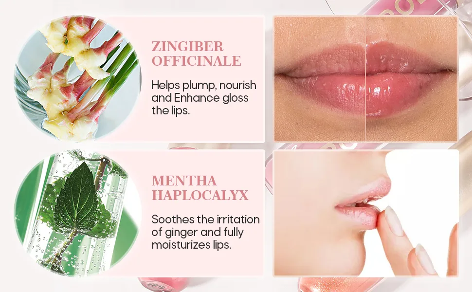 plumping Moisturizing Lip gloss High Shine Lip Plumper Shiny Lip Gloss For Girls and Women (01# LEMONADE) - product information 4