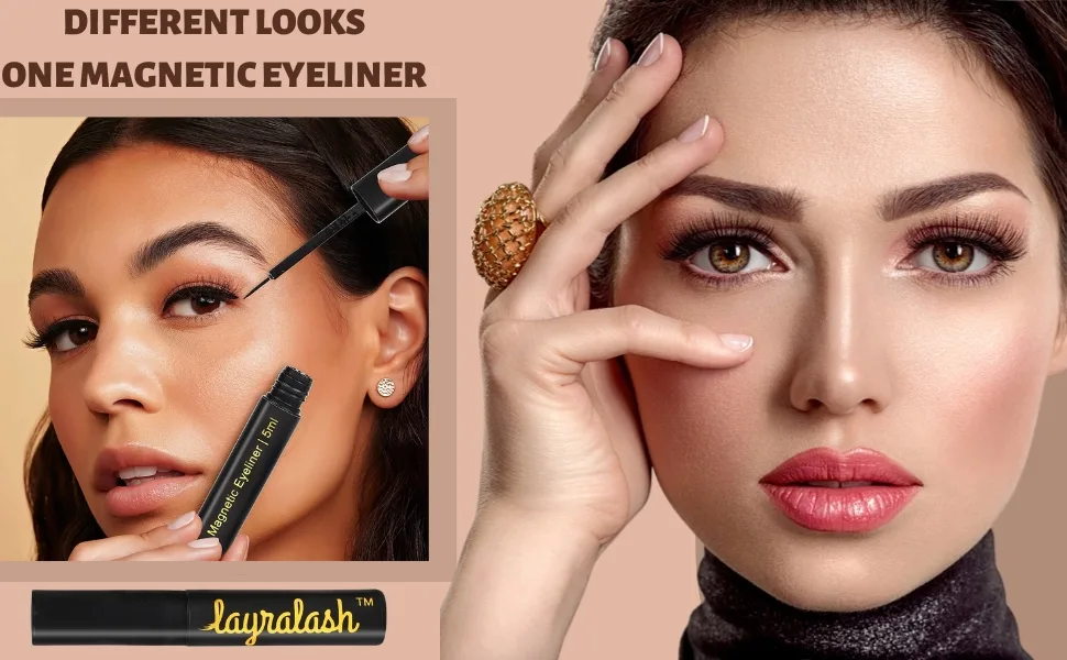 Magnetic Eyeliner - Black Waterproof Liquid All-Day Hold for Magnetic Eyelashes Sweat proof Paraben-Free - 0.27oz - product information 1