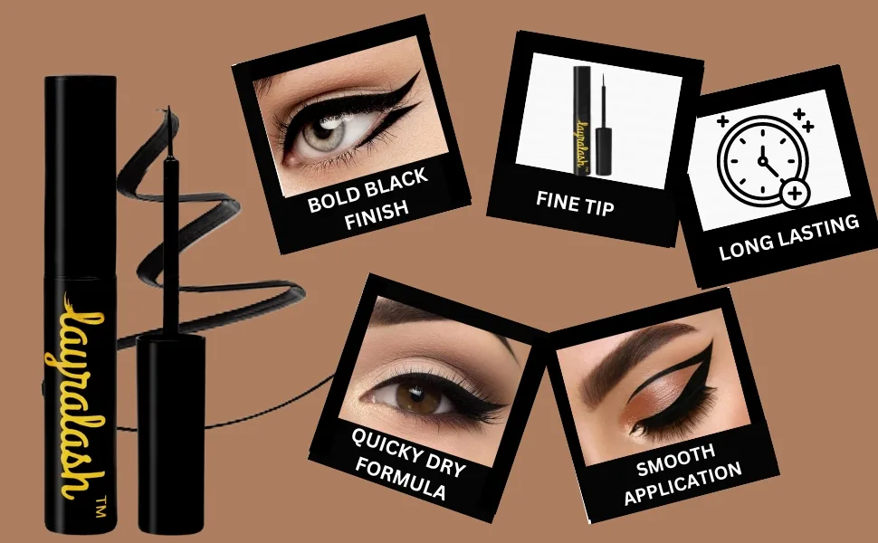 Magnetic Eyeliner - Black Waterproof Liquid All-Day Hold for Magnetic Eyelashes Sweat proof Paraben-Free - 0.27oz - product information 3