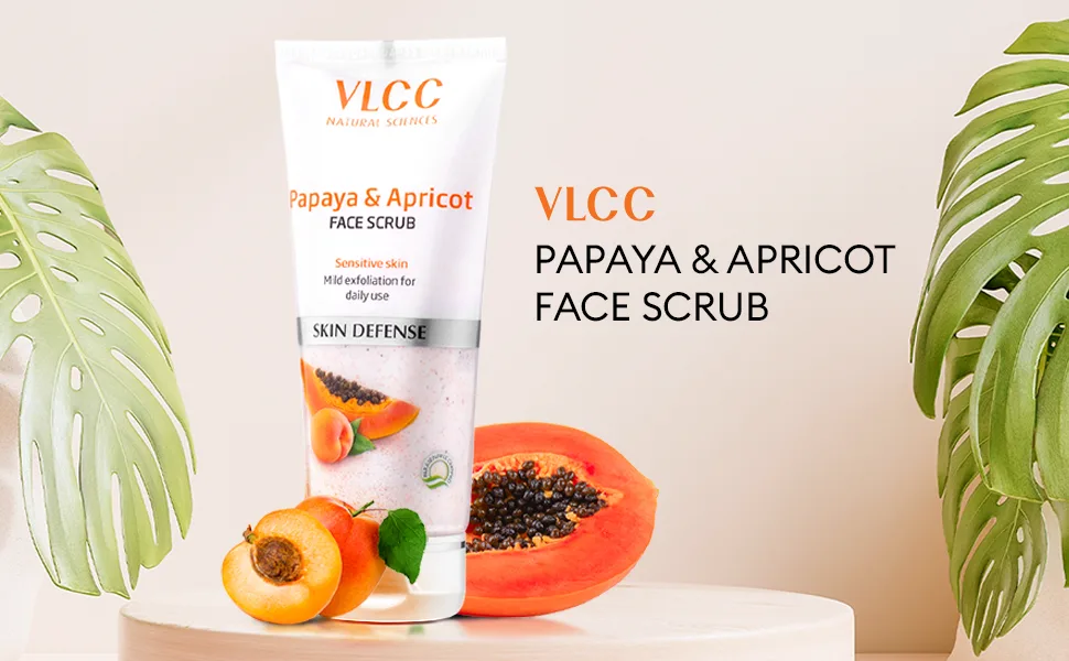 VLCC Papaya & Apricot Face Scrub(80gm) - vlcc under eyes face scrub