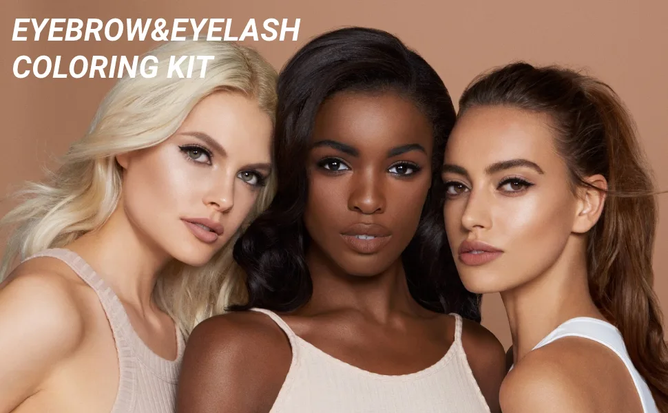 Eyebrow Color Kit 2 in 1 Eyelash & Eyebrow Color Set-Quick and Thick Coloring Natural Eyebrow Kit Professional DIY at Home Use 10ml (Coffee) - EYEBROW TINT KIT