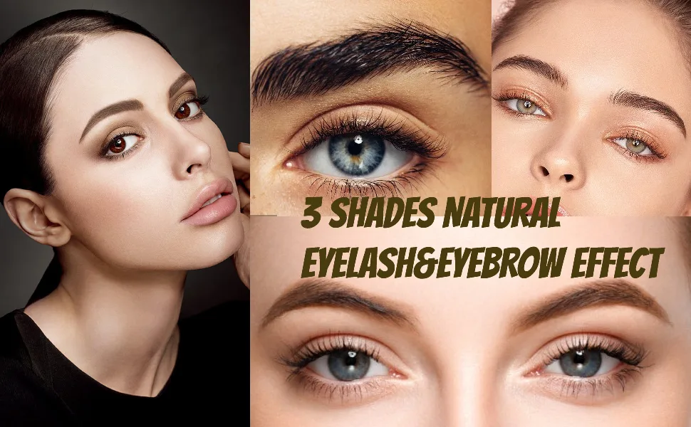 Eyebrow Color Kit 2 in 1 Eyelash & Eyebrow Color Set-Quick and Thick Coloring Natural Eyebrow Kit Professional DIY at Home Use 10ml (Coffee) - eyebrow tinting kit