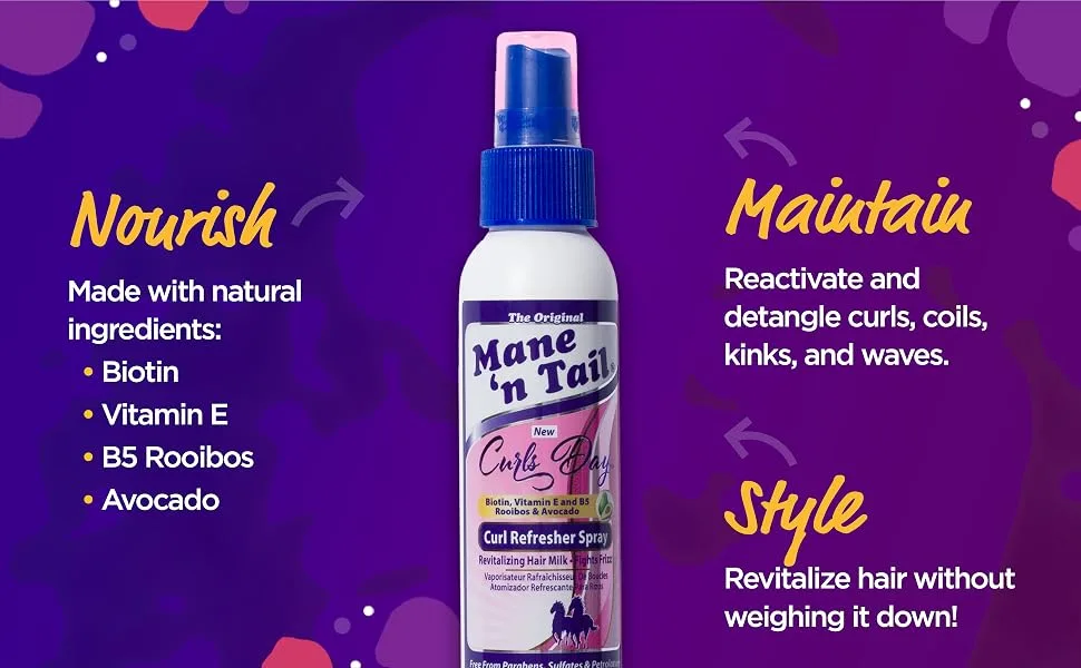Mane 'n Tail Curls Day (3pk Curls Day Curl Refresher) - Nourish, maintain, and style your curls