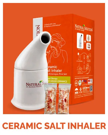 Natural Solution Ceramic Salt Inhaler with 2 Himalayan Pink Salt Refills, Relief Breathing Congestion, White - Ceramic salt inhaler
