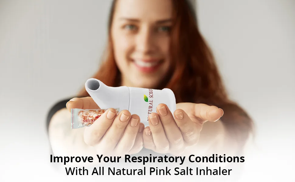 Natural Solution Ceramic Salt Inhaler with 2 Himalayan Pink Salt Refills, Relief Breathing Congestion, White - nasal inhaler