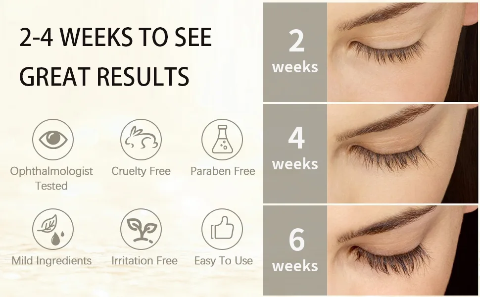 Libeauty Eyelash Serum Natural Ingredients Grande Lash Essence Make Lashes Longer Thicker And Fuller(2 Ml) - result