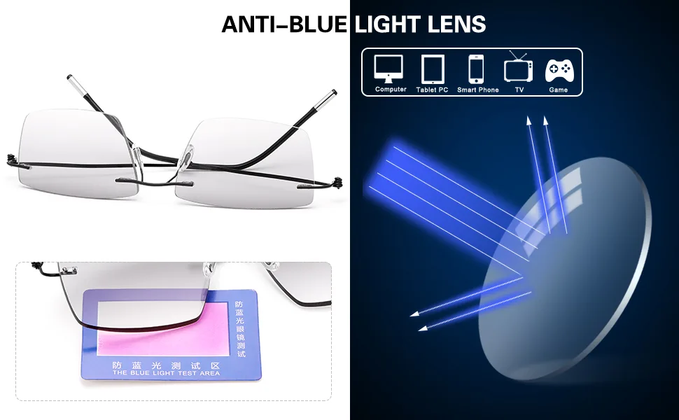 YIMI Rimless Progressive Multifocal Reading Sunglasses for Men Women Trifocal Sun Readers Blue Light Blocking Glasses Black 3.0 x - UV PROTECTION & BLUE LIGHT BLOCKING
