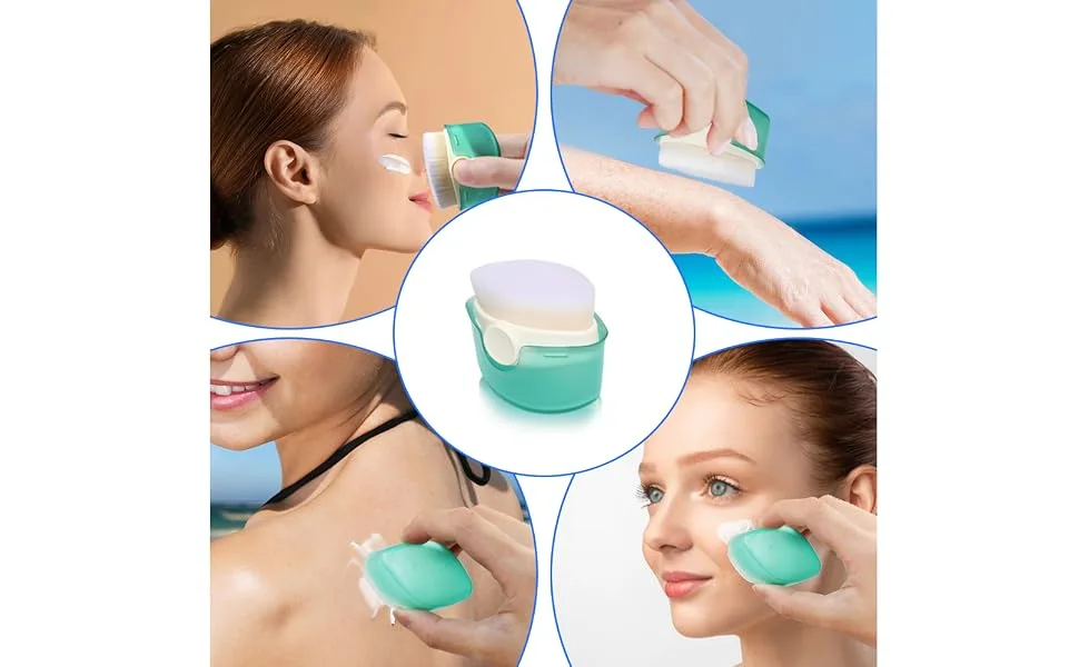 SonKu Sunblock Buddy Brush with Protective Caps Sunscreen Applicator for Kids & Families Sun Cream Brush for Baby-White - product information 9