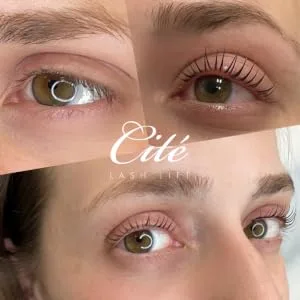 Cite Professional Keratin Lash Lift Kit - Semi-permanent eyelash perm firm curls less damage low odor - Includes Lash Lift Set (sachet) Clear Glue Lifting Tool Silicon Rods(8 sizes) Micro Brush - Before and after lash lift results with Cite lash lift products.