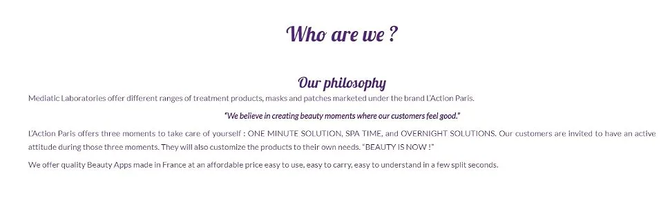 L'Action Paris Pore Reducing Cream - Who are we?